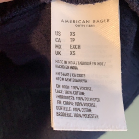 American Eagle Boho Embroidered Top Size XS - Picture 3 of 6